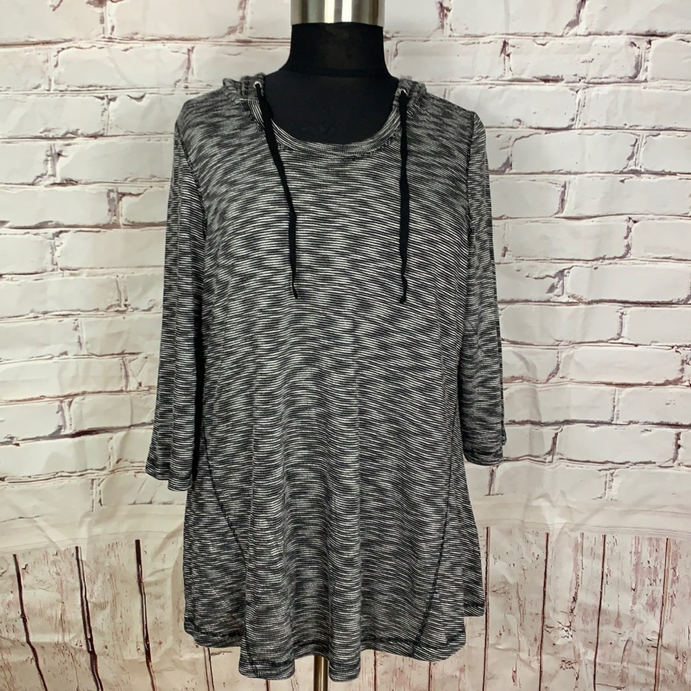 3/4 sleeve space dye hoodie tunic sz 18/20